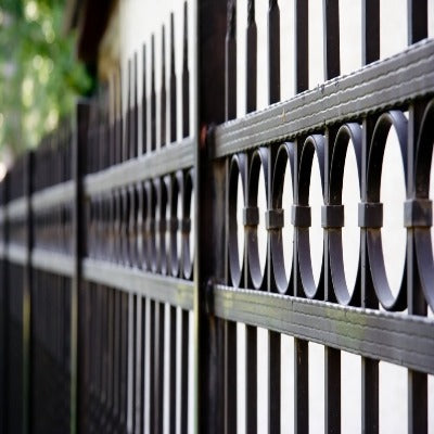 Metal railings or gate